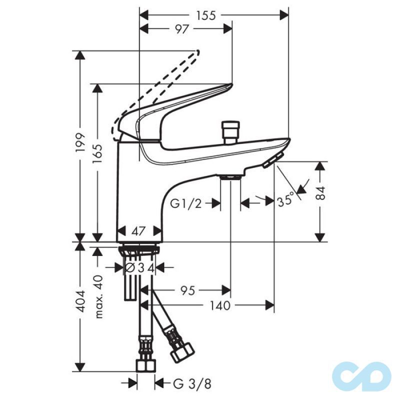 розмір змішувач для ванни hansgrohe novus 71321000