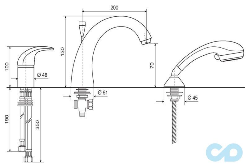 розмір змішувач для ванни emmevi anubis бронза br70120r