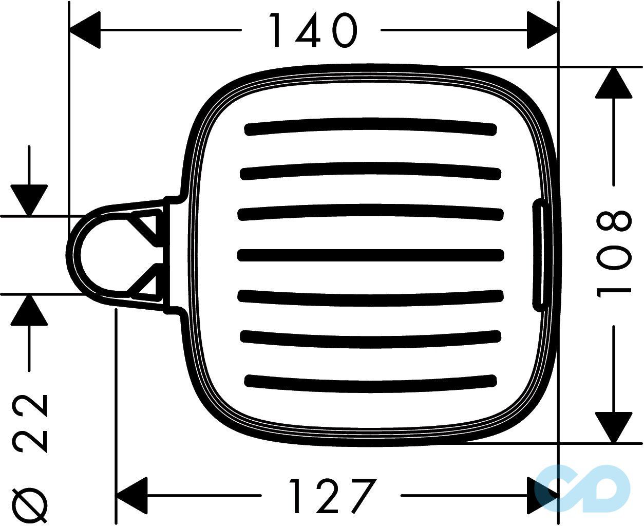 креслення Мильниця Hansgrohe Casetta E 26519000