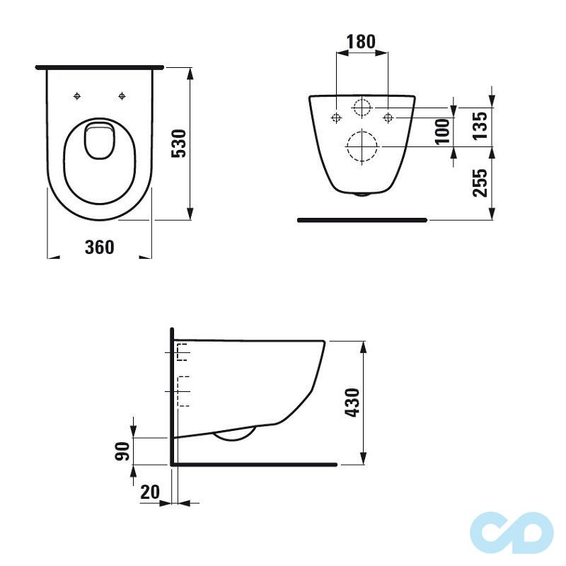 дизайн Інсталяція Geberit Duofix з підвісним унітазом Laufen Pro Rimless 820966