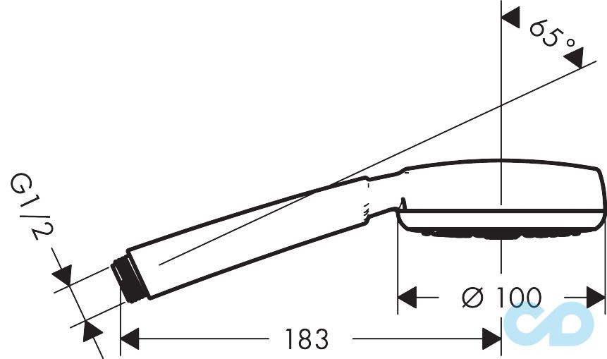 креслення Ручний душ Hansgrohe Crometta 100 1jet EcoSmart 26828400