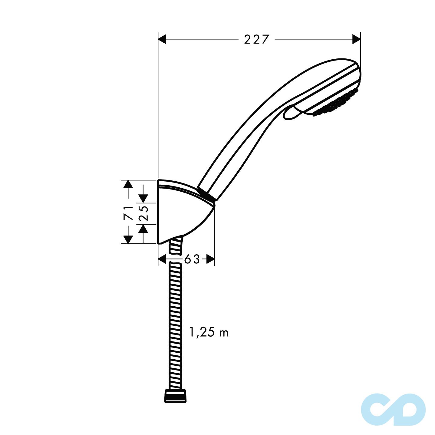 креслення Душовий набір Hansgrohe Crometta 85 27559000