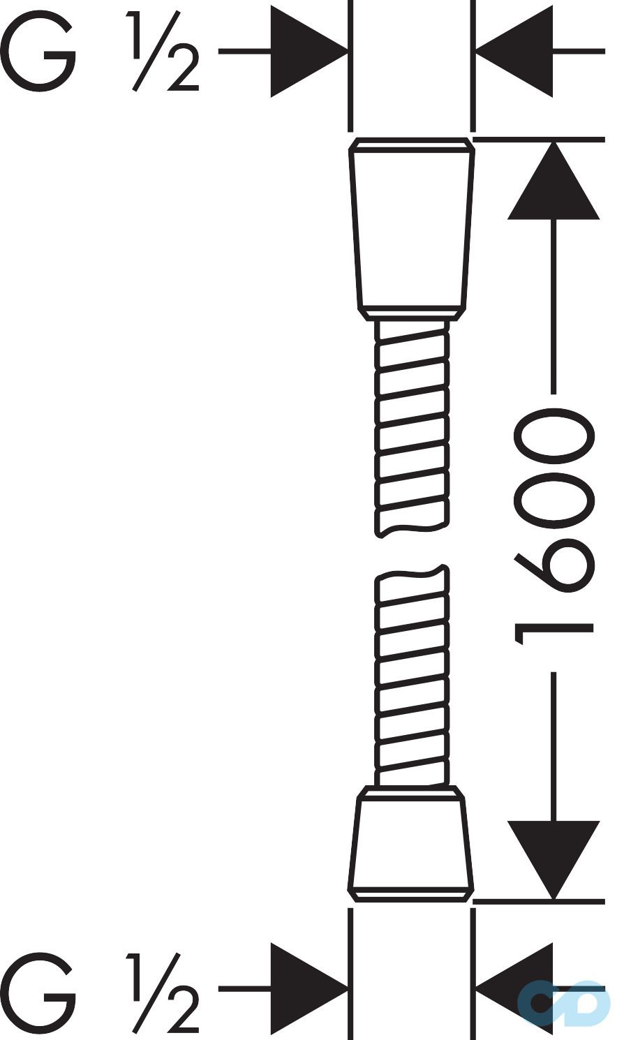 креслення Душовий шланг Hansgrohe Sensoflex 160 см 28136000