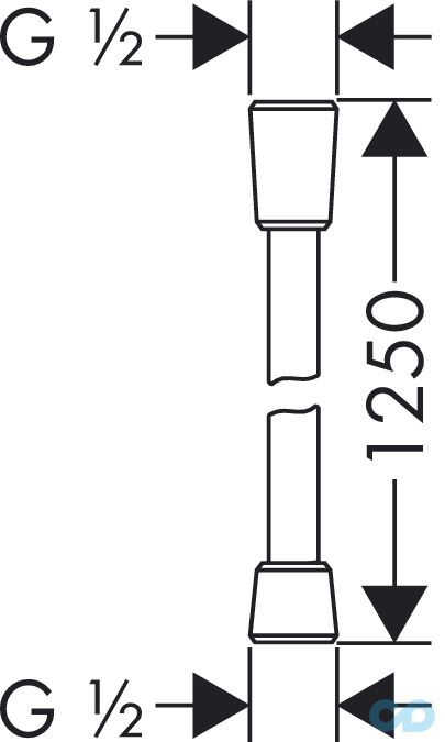 креслення Душовий шланг Hansgrohe Isiflex 125 см 28272450
