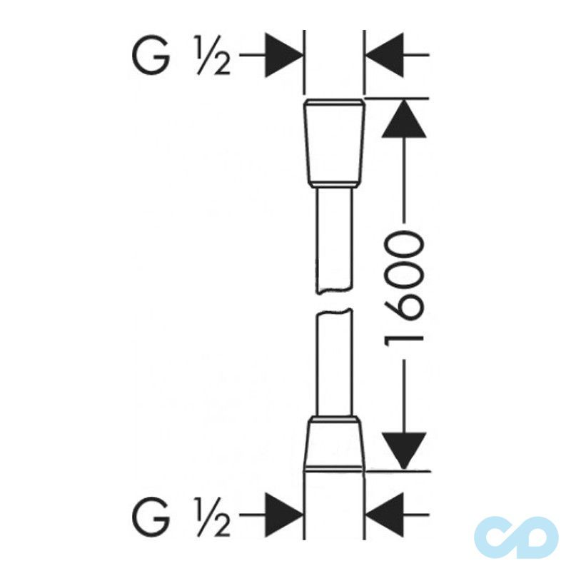 креслення Душовий шланг Hansgrohe Isiflex 160 см 28276030
