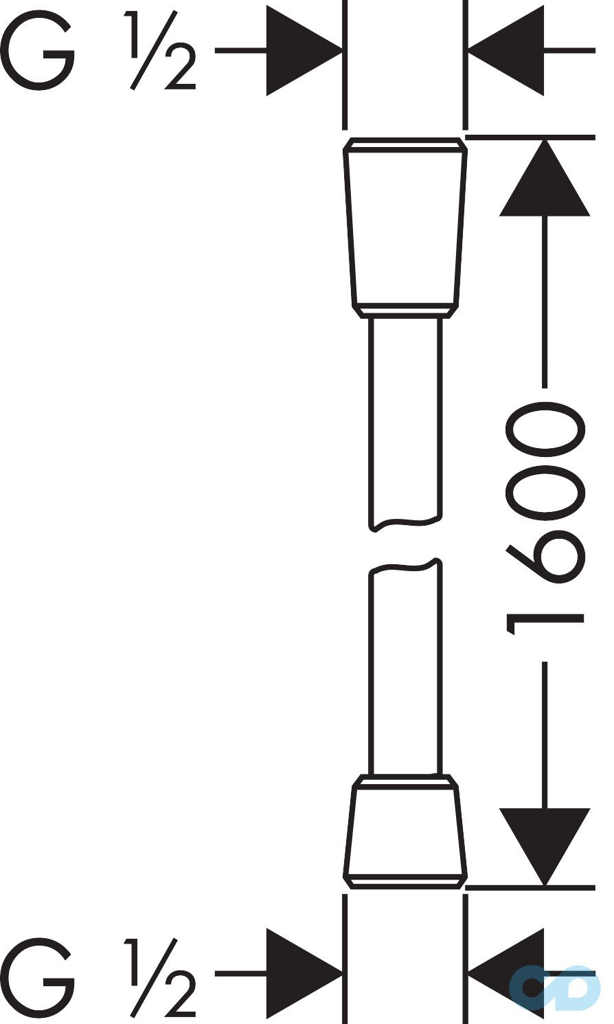 креслення Душовий шланг Hansgrohe Isiflex E-Teil 160 см 28276810