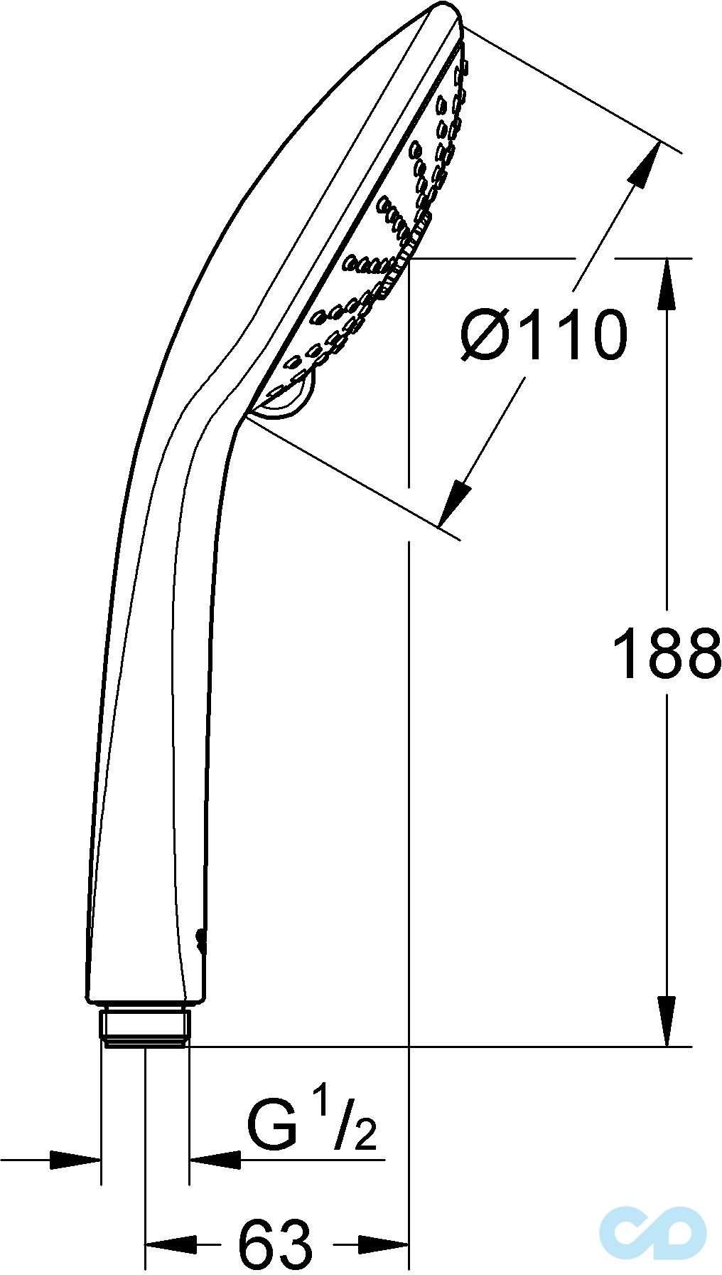 креслення Ручний душ Grohe Euphoria 26513000