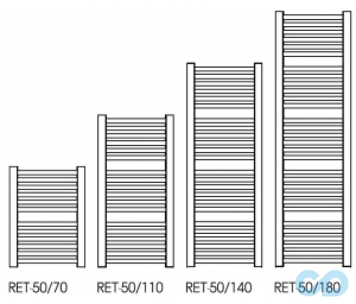 креслення Полотенцесушитель електричний Instal Projekt Retto RET-50/140 + HOTS-06C1