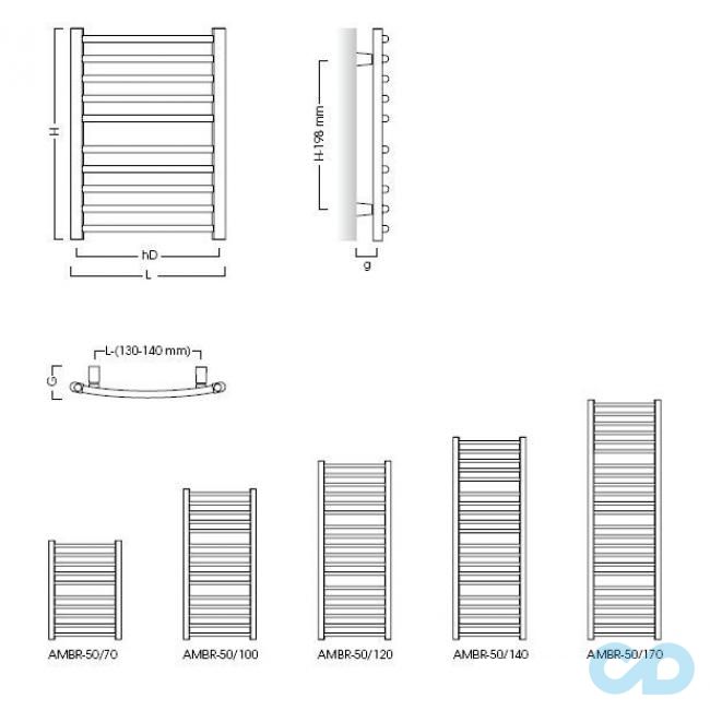 креслення для рушників водяна Instal Projekt LUN-50/70 + EGB-03C1