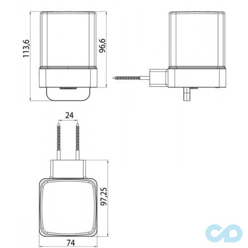 креслення Дозатор для рідкого мила Emco Loft Black 0521 133 03