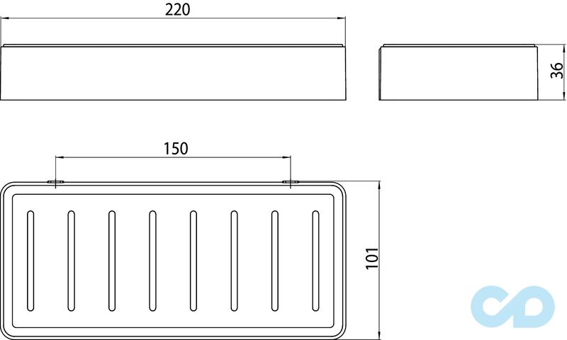 креслення Поличка для ванни Emco Loft Black 0545 133 02