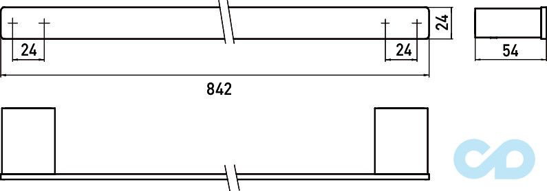 чертеж Полотенцедержатель Emco Loft Black 0560 133 80