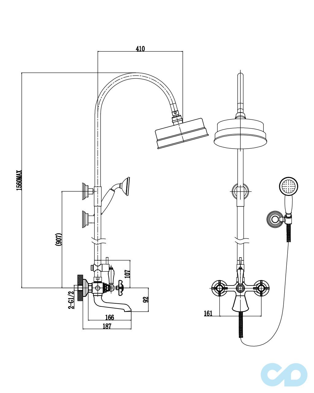 креслення Душова система Imprese Cuthna T-10280 antiqua-n