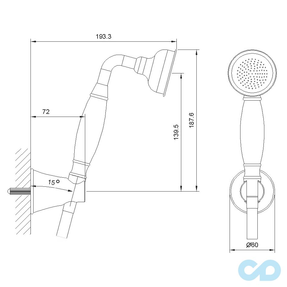 чертеж Душевой набор Imprese Podzima Ledove ZMK01170110
