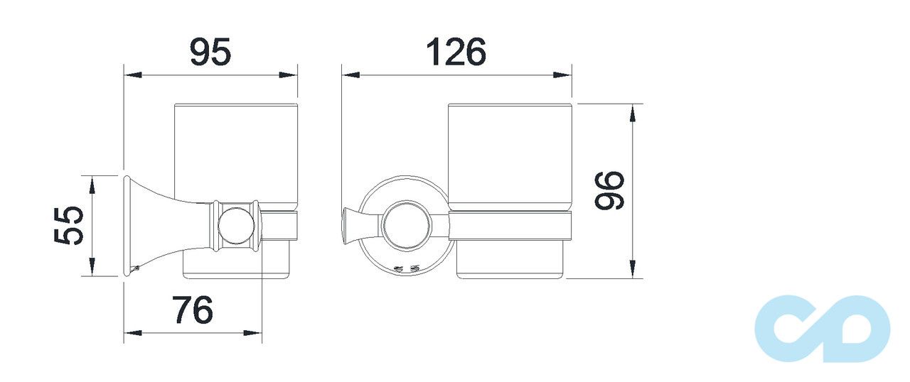 креслення Стакан настінний Imprese Podzima Zrala ZMK02170823