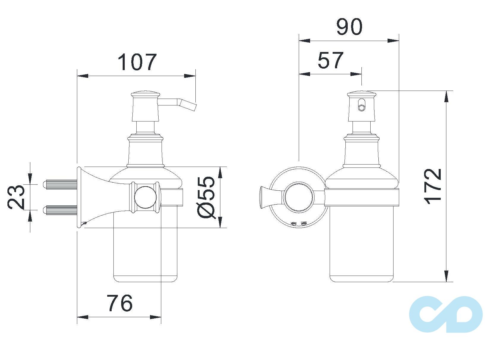 креслення Дозатор рідкого мила Imprese Podzima Ledove ZMK02170831