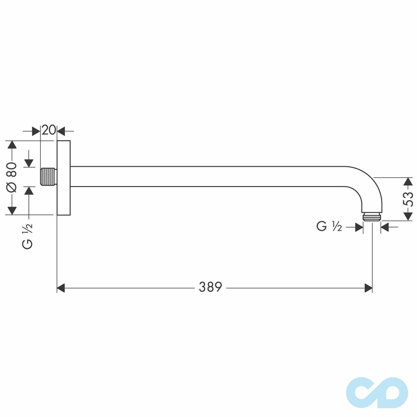 Душова система прихованого монтажу Hansgrohe Ecostat Square 2B141218 технічна схема 3
