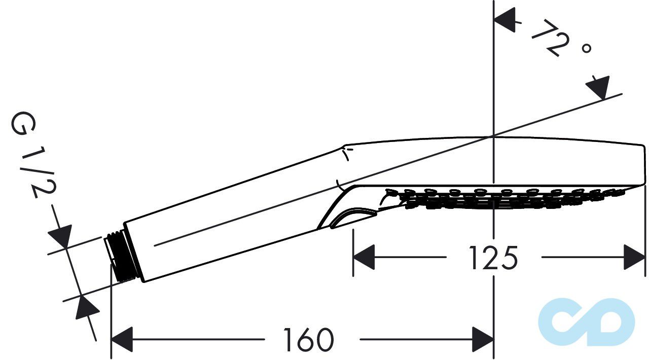 Душова система прихованого монтажу Hansgrohe Ecostat Square 2B141218 технічна схема 6