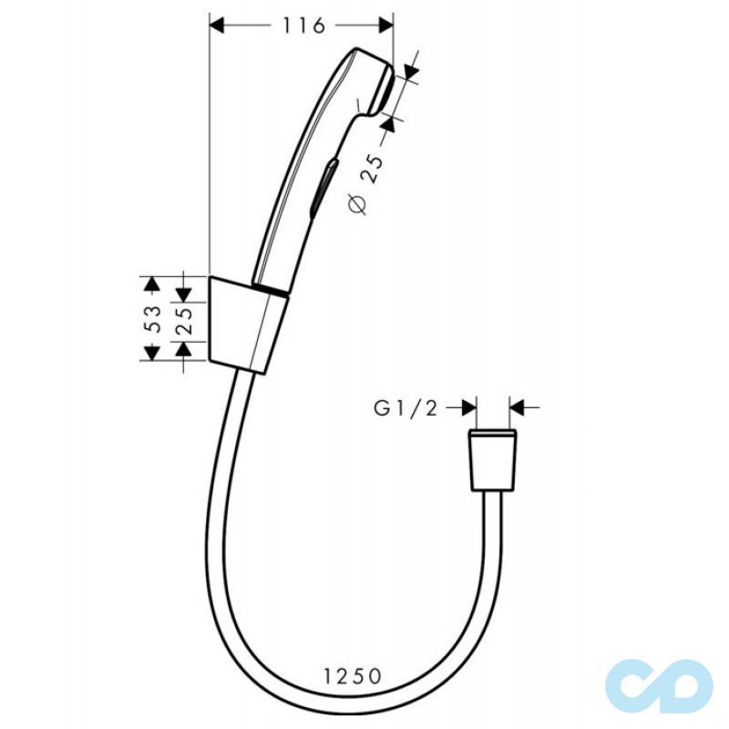 технічна схема Набір гігієнічного душа Grohe BauLoop 2334000S