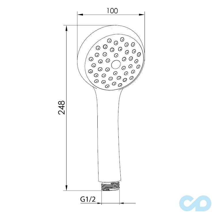 креслення Ручний душ Imprese W100R1