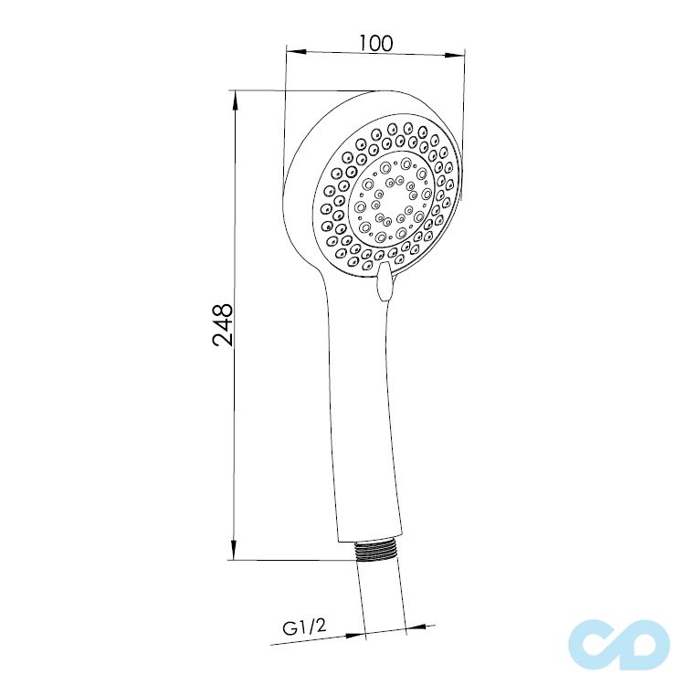 креслення Ручний душ Imprese W100R5
