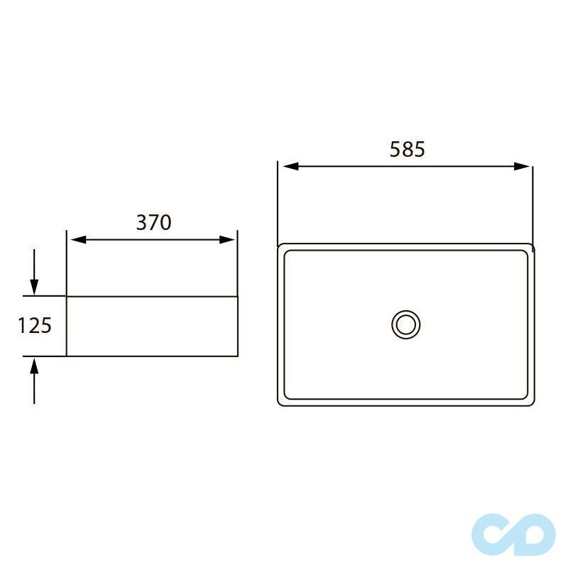 креслення Накладна раковина Volle 13-01-223
