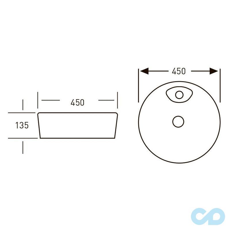 креслення Накладна раковина Volle 13-01-036