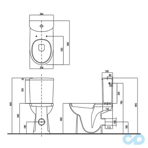 креслення Унітаз-компакт Kolo Nova Pro M39044000