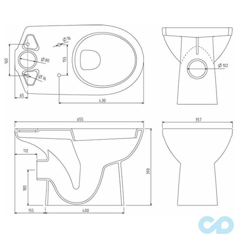 креслення Унітаз-компакт Kolo Nova Pro M39021000