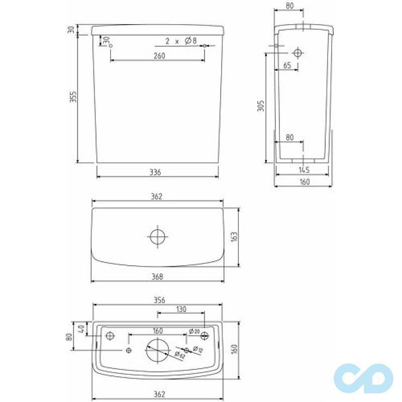 технічна схема Унітаз-компакт Kolo Nova Pro M39038000