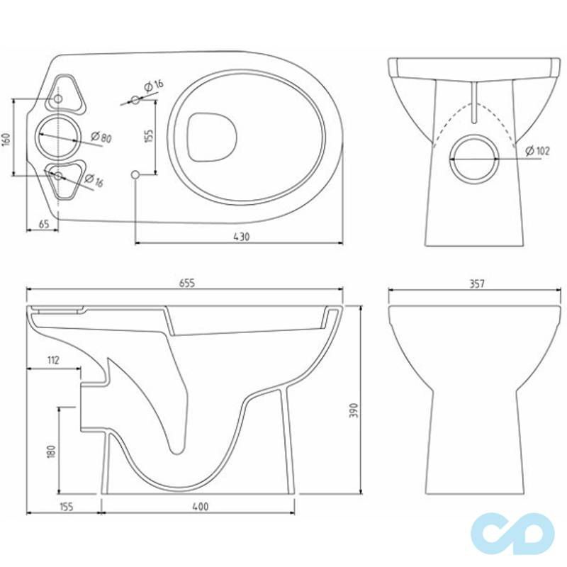 креслення Унітаз-компакт Kolo Nova Pro M39045000