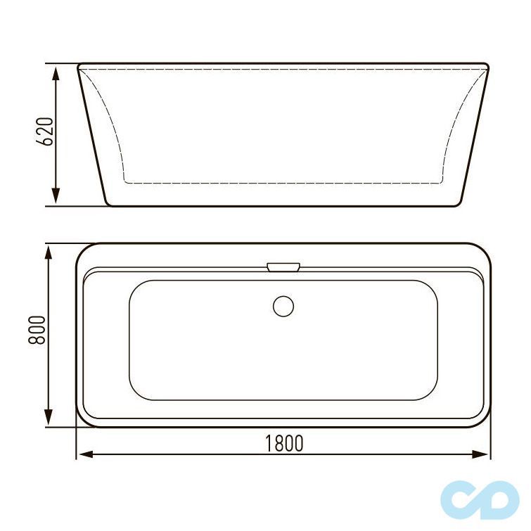 креслення Ванна отдельностоящая Volle 12-22-110C