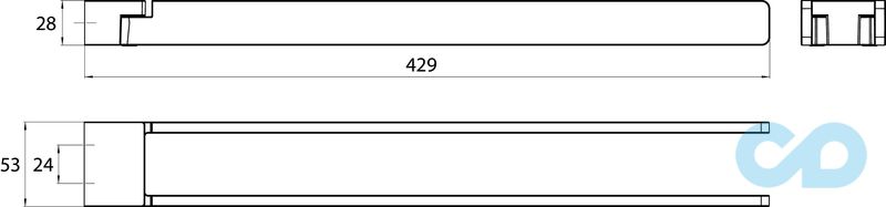 чертеж Полотенцедержатель Emco Art 1650 001 43