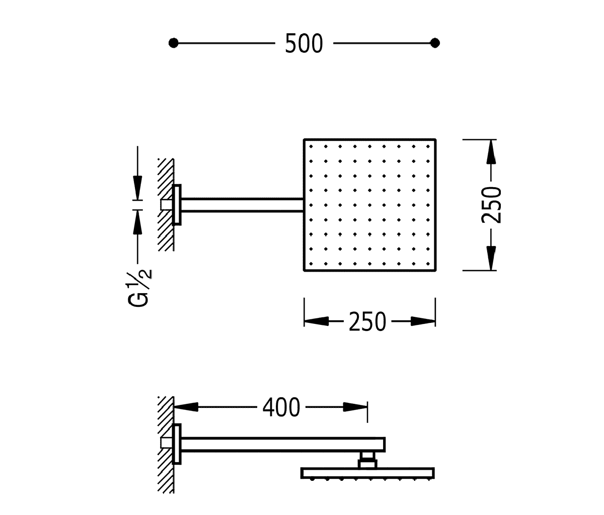 креслення Верхній душ Tres 134 233