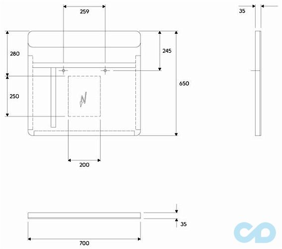 Комплект меблів Kolo Life 8946800S gray технічна схема 2