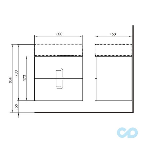 технічна схема Комплект меблів Kolo Twins 8949200S white
