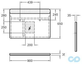 креслення Комплект меблів Kolo Traffic 8943700S c led підсвічуванням
