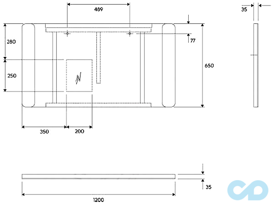 технічна схема Комплект меблів Kolo Traffic 8943900S c led підсвічуванням
