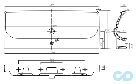 Комплект меблів Kolo Traffic 8943900S c led підсвічуванням технічна схема 2