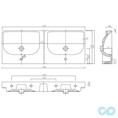 технічна схема Комплект меблів Kolo Traffic 8944200S c led підсвічуванням