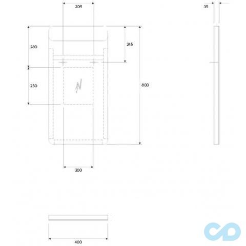 Комплект меблів Kolo Traffic 8944200S c led підсвічуванням технічна схема 2