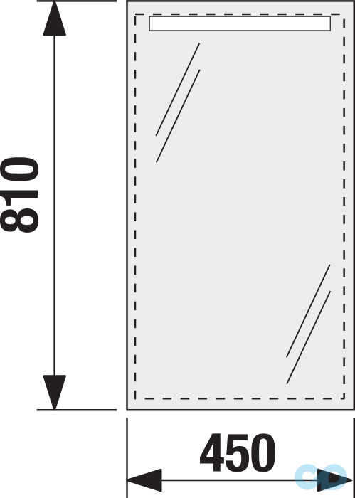 креслення Комплект меблів Kolo Traffic 8943100S з Led підсвічуванням