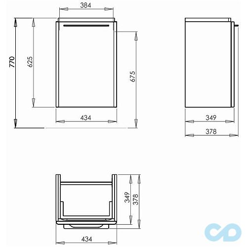 Комплект меблів Kolo Traffic 8943100S з Led підсвічуванням технічна схема 2