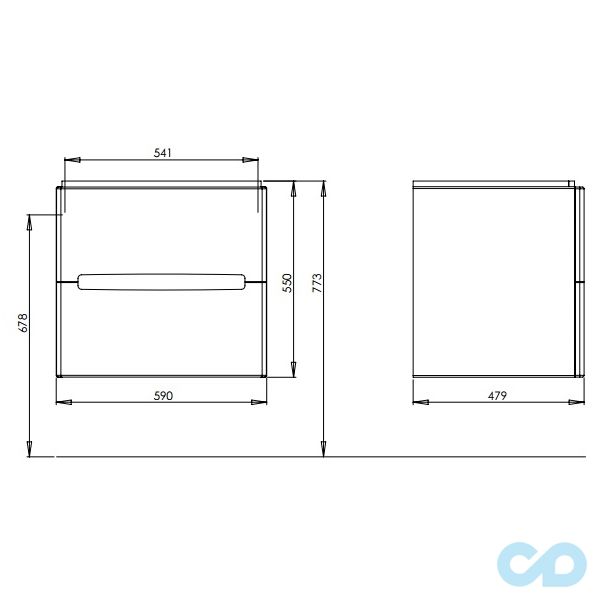 креслення Комплект меблів Kolo Modo 8942500S c підсвічуванням