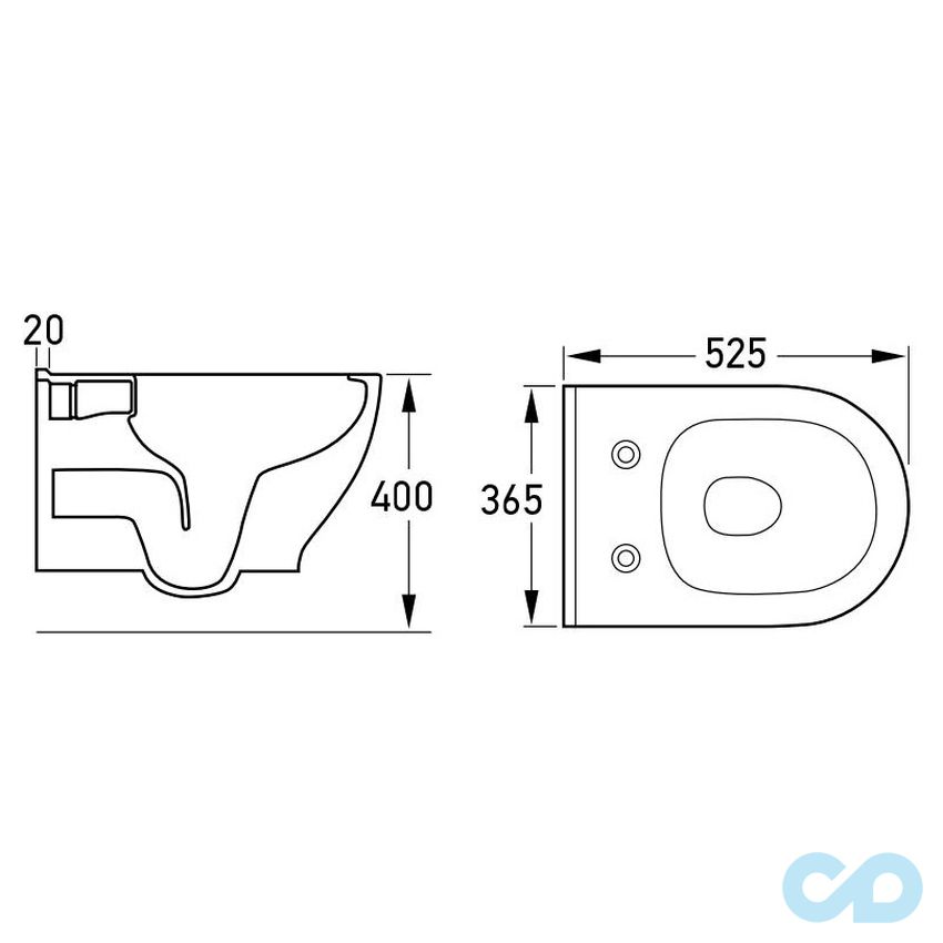 креслення Унітаз підвісний Volle Olivia 13-45-165