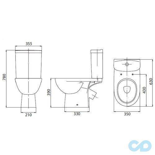 креслення Унітаз підлоговий Kolo Freja L79046000