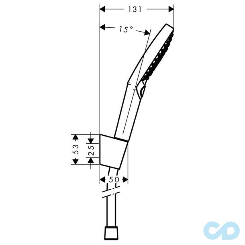 технічна схема Термостат для ванни з душовим гарнітуром Hansgrohe Ecostat Comfort 13114000 + 27668000