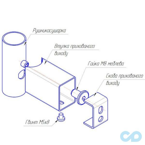 креслення Комплект прихованого підключення для рушників Mario 3.0.040100.0.P