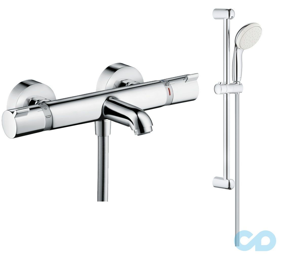Термостат для ванни з душовим гарнітуром Hansgrohe Ecostat Comfort 13114000 + 27853001