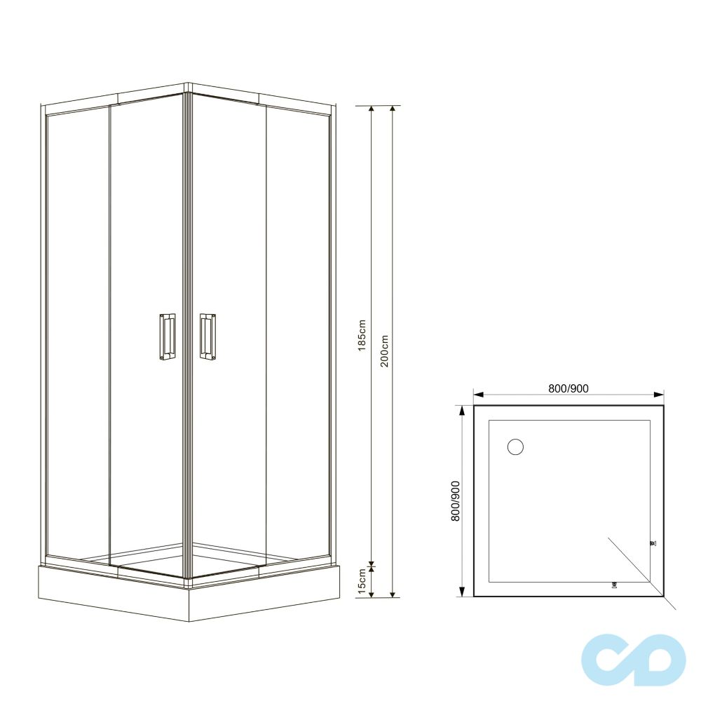креслення Душова кабіна Eger Viz 599-005/1